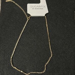Sugarfix NWT Elegant Gold Necklace with cubic zirconia diamonds